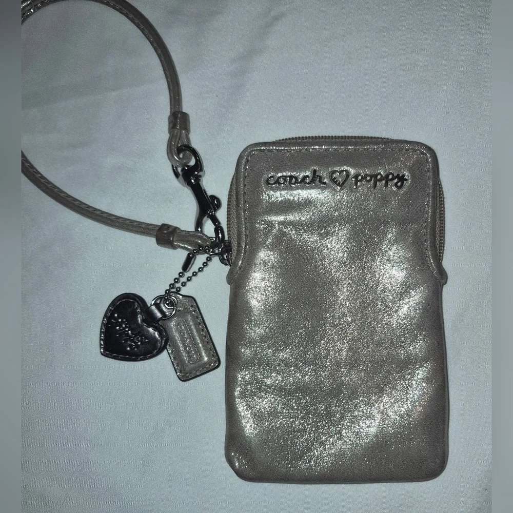 Y2K Coach Poppy Wristlet Phone Case - Gold Shimmer